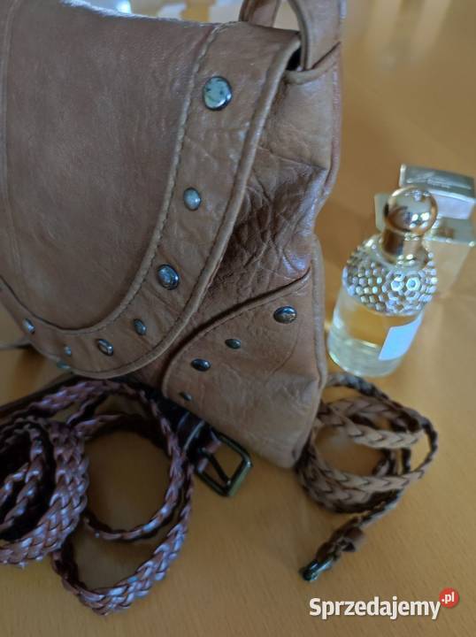 torebka listonoszka ćwieki boho vintage skórzana 22cm Kielce