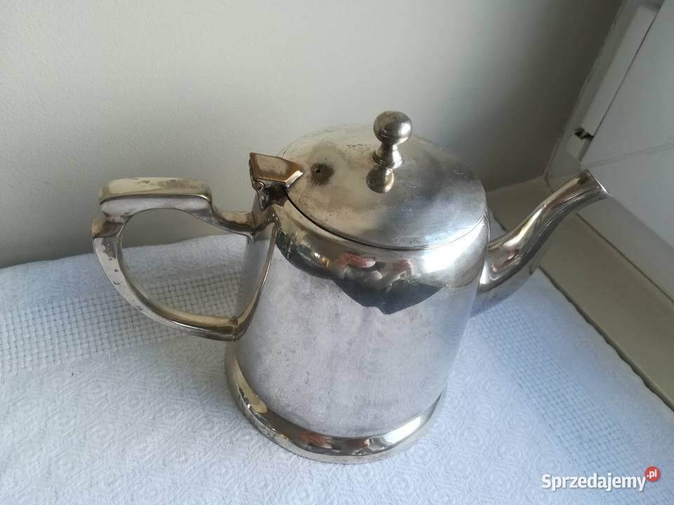 posrebrzany dzbanek piękny secesyjny kształt Gdańsk