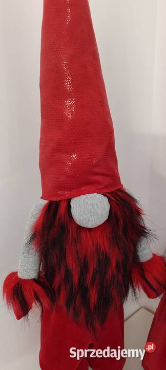 Skrzaty świąteczne para czerwony siwy Lipnica