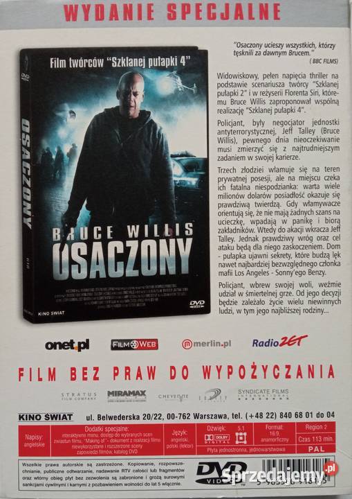 Osaczony DVD Bruce Willis Ben Foster Ed Harris łódzkie Łódź sprzedam