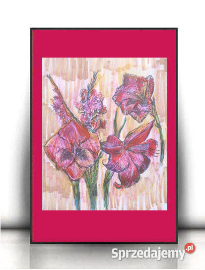 kwiatki obrazek 21x30 botaniczny plakat z Bydgoszcz