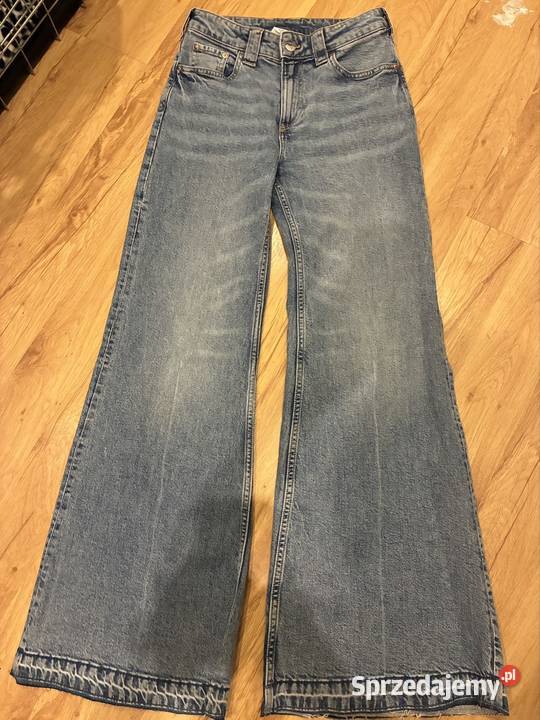 Jeansowe spodnie FlaredBaggy 14 hm niebieskie Dębica