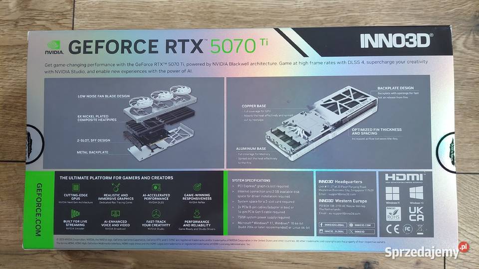 Karta graficzna INNO3D RTX 5070TI Siemianowice Śląskie