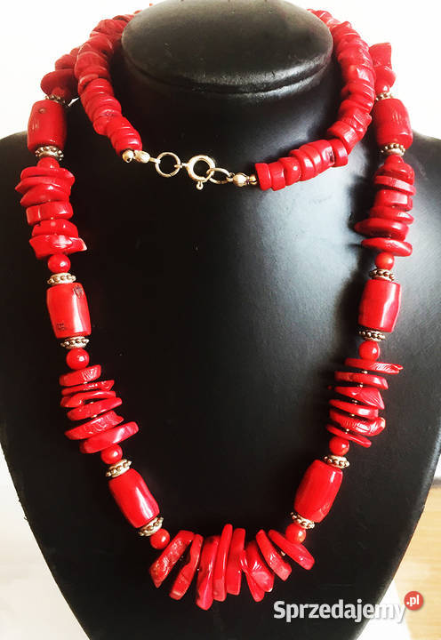 Naszyjnik z czerwonego koralakoralowca Łomża sprzedam