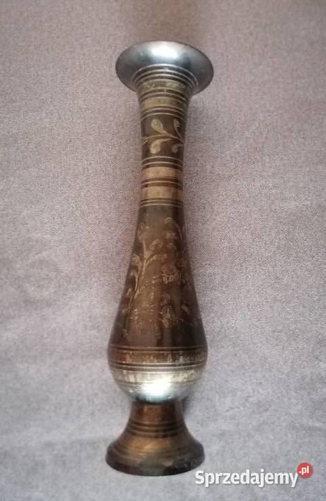 Wazon mosiężny czarnozłoty India wys 285 Łódź sprzedam