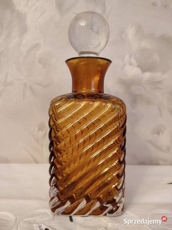 Karafka kryształowa grube miodowe szkło NOWA podlaskie Białystok