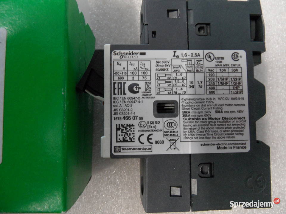 Schneider Electric Wyłącznik silnikowy GV2ME Olsztyn sprzedam