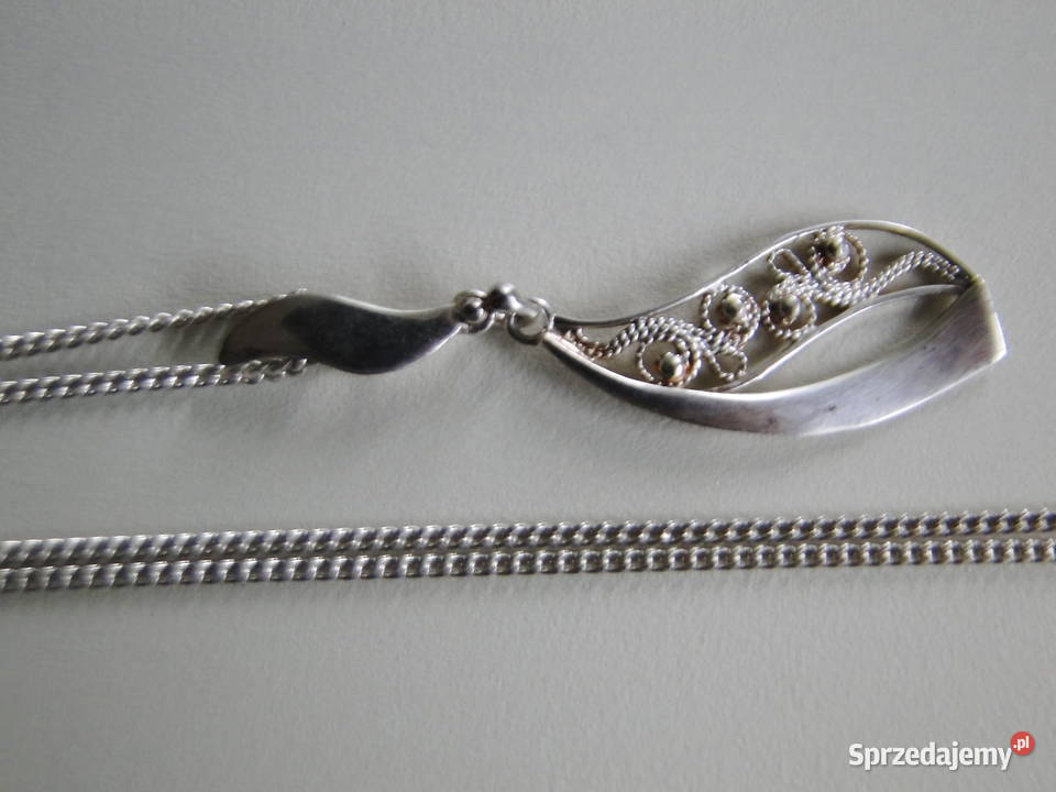 Śliczny stary naszyjnik filigran srebro srebro Warszawa