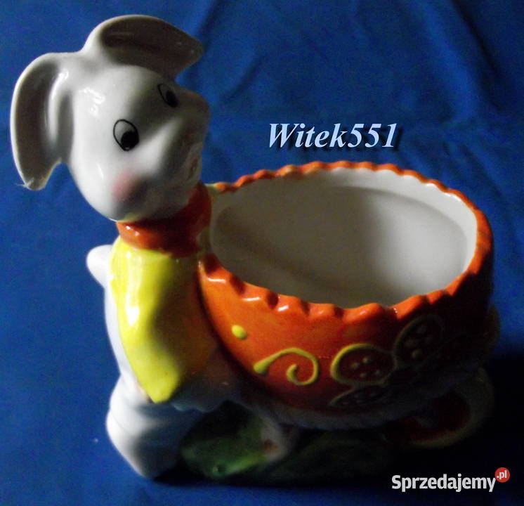 PIĘKNY PORCELANOWY KRÓLICZEK SZKATUŁKA OKAZJA