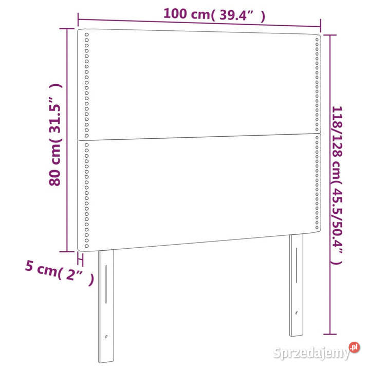 Zagłówek do łóżka z LED niebieski 100x5x118128 mazowieckie Warszawa