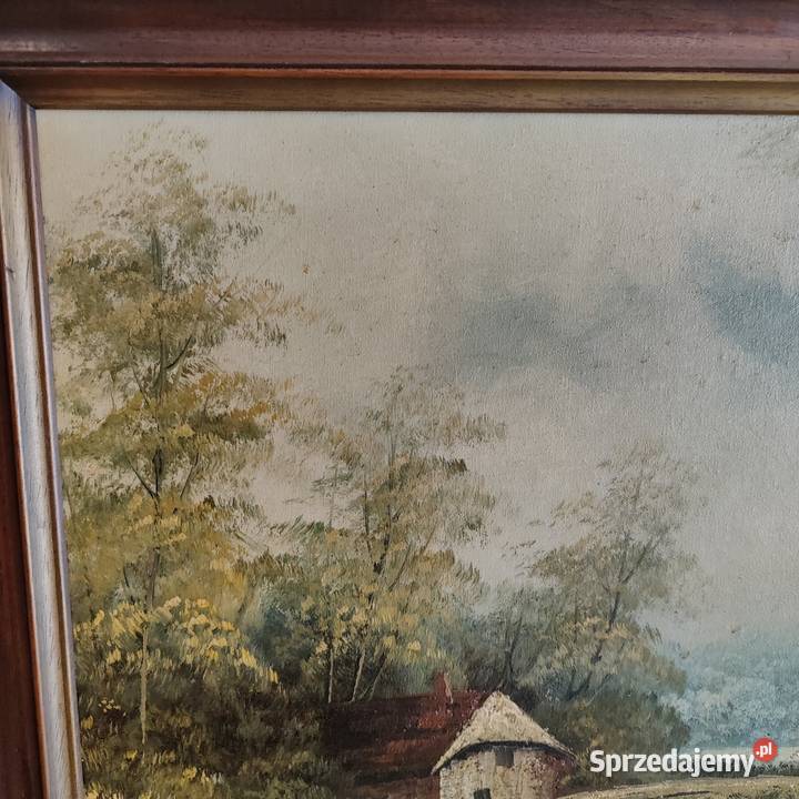 Piękny obraz na płótnie w grubej ramie ręcznie