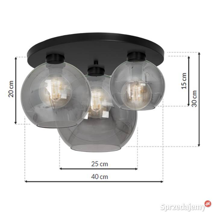 Lampa sufitowa SOFIA Smoked Milagro czarna 3xE27
