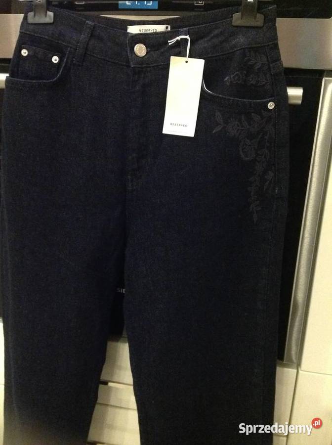 Spodnie Jeans Granatowe Damskie Reserved M Nowe Nowa Sól