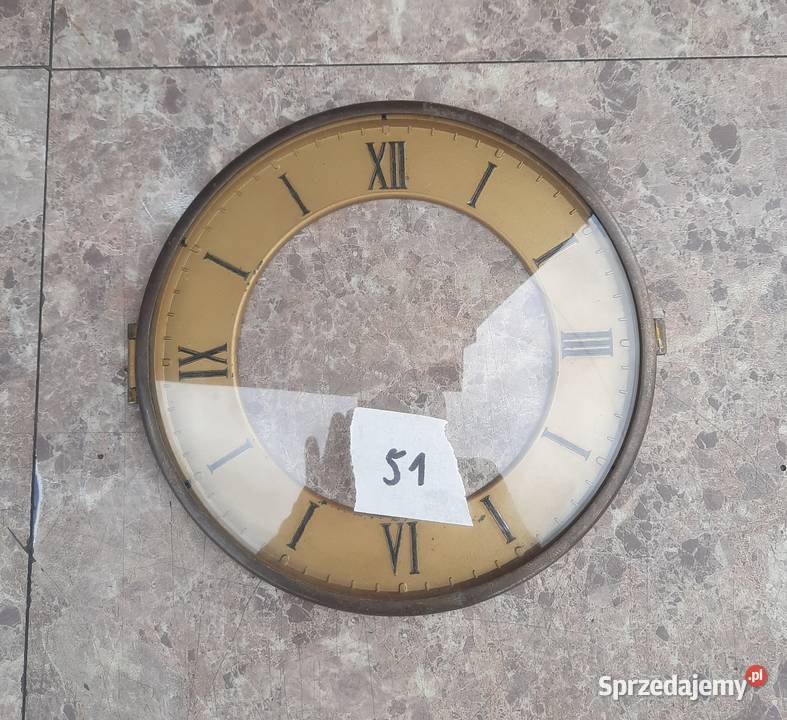 51 Tarcza cyferblat starego zegara ramka szkło wypukłe 158mm