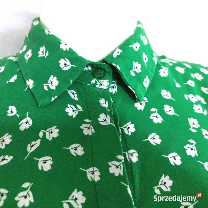 Sukienka długie rękawy Zielona r 38 HM wiskoza zielony