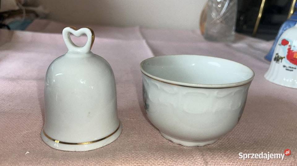 Dzwonek z miseczką Sygnowany Crown Bavaria Gdańsk