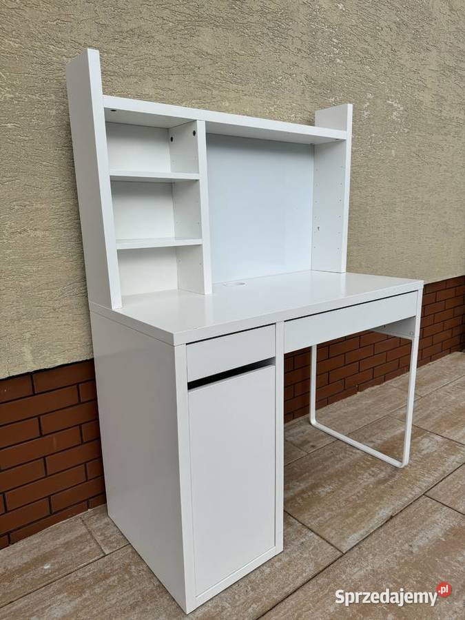Biurko białe z nadstawką ikea stolik stół szafka