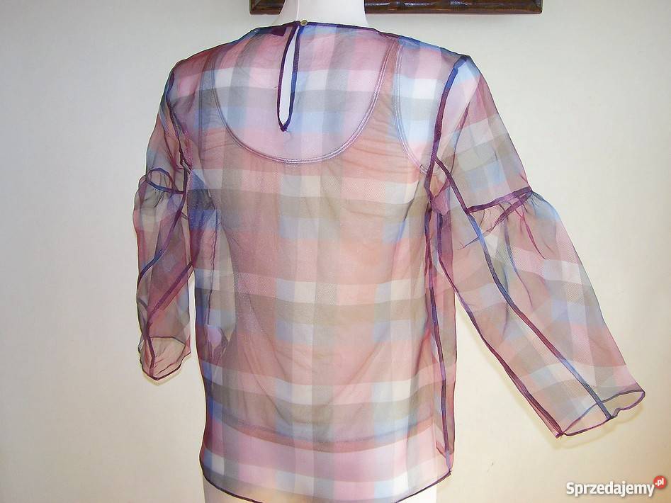 Bluzka Zara Mgiełka Transparentna Burgund 38 fioletowy podlaskie