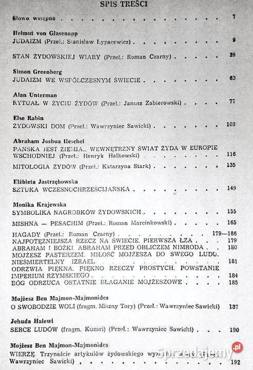 Judaizm wybór tekstów Wit Jaworski Adam lubelskie Chełm sprzedam