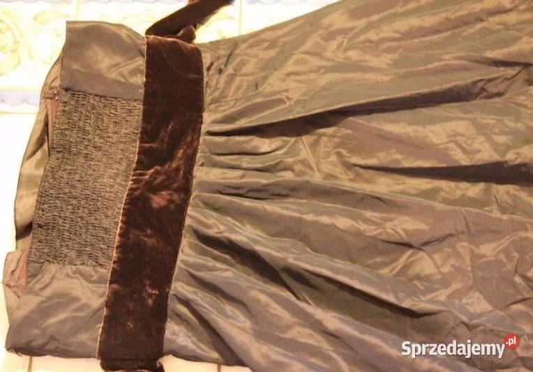 Suknia wieczorowa długa brązowa tafta aksamitna Spódnice i sukienki Kraków