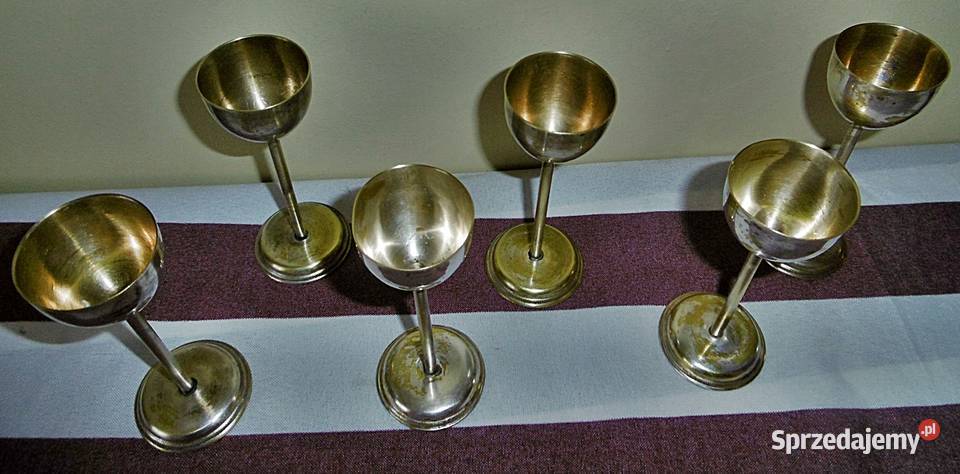 Kieliszki do likieru 6 sztuk platerowane Ostrów Wielkopolski