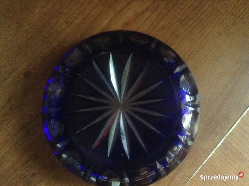 Popielnica kryształowa kobaltowa lata 70 sprzedam
