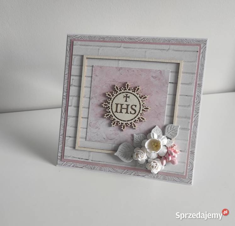 Kartka ręcznie robiona na Komunię Świętą 4 z Rękodzieło łódzkie Łódź