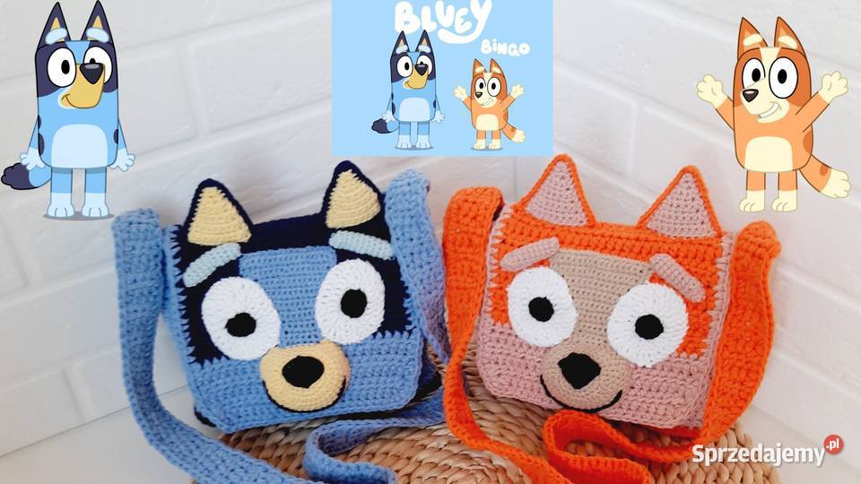 Szydełkowa torba dziecięca Bluey z Rodziną
