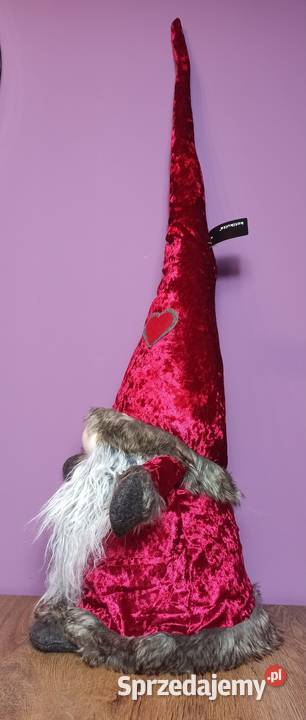 DUŻY Skrzat 105 świąteczny Krasnal Gnom Mikołaj Jasień