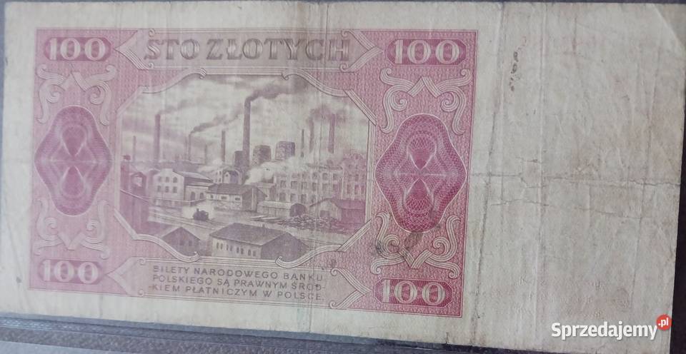 100 złotych Robotnik 1VII1948 r seria CH Konin