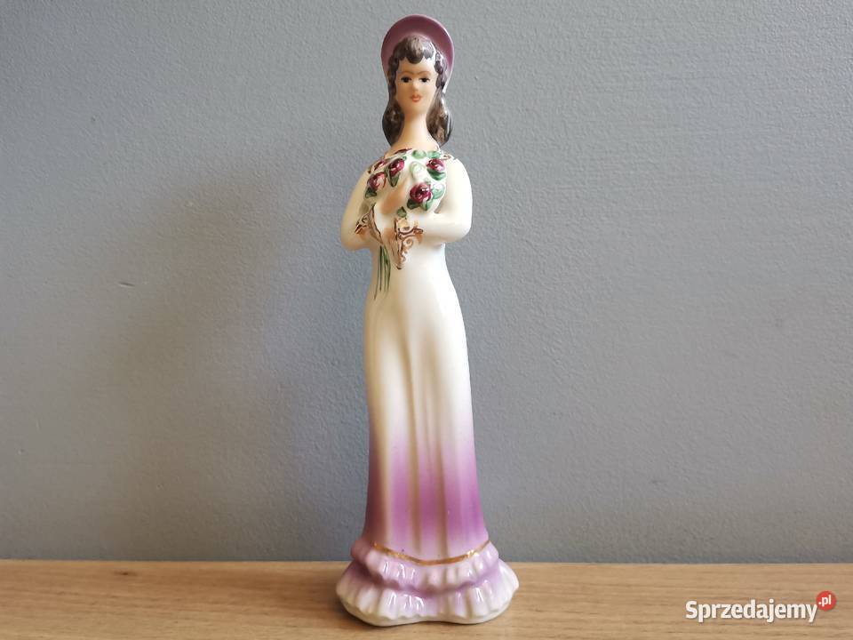 Stara figurka porcelanowa Dama z Kwiatami Porcelana i szkło śląskie Katowice