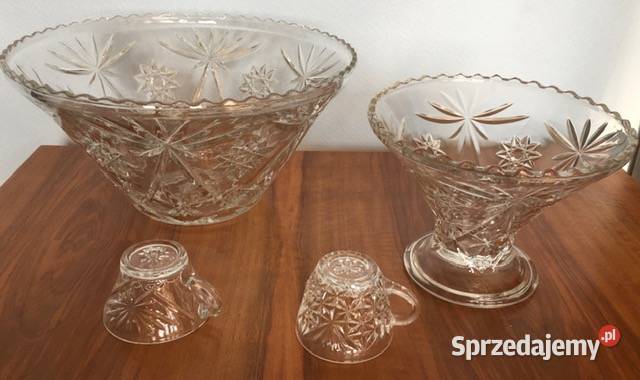 Vintage Zestaw eleganckich szklanych naczyń do małopolskie Nowy Sącz