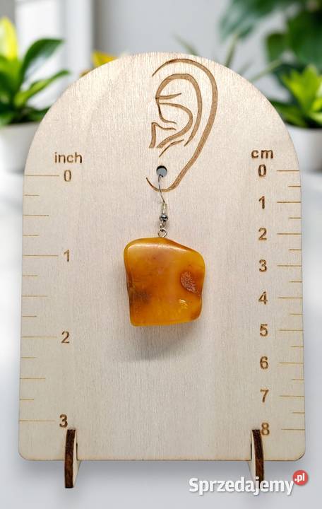 Kolczyki z BURSZTYNU bursztyn bałtycki bryłki mazowieckie Warszawa