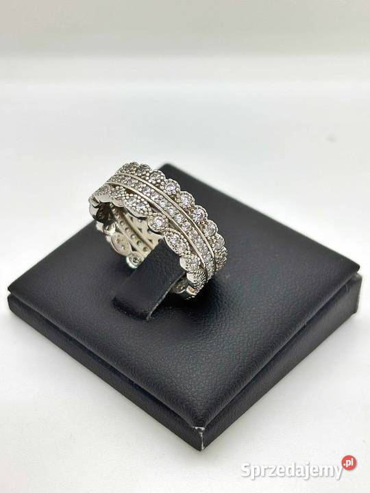 Nowy Srebrny Rodowany Pierścionek 665g Rozmiar Elbląg