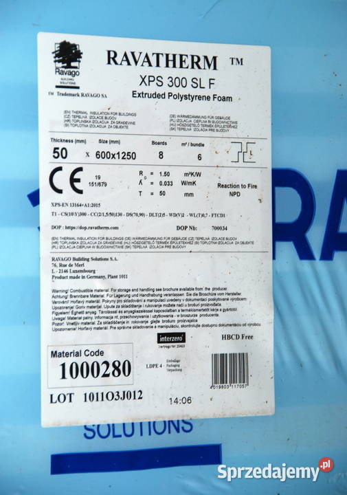 Polistryen Ekstrudowany RAVATHERM 300SLF 5 Warszawa sprzedam