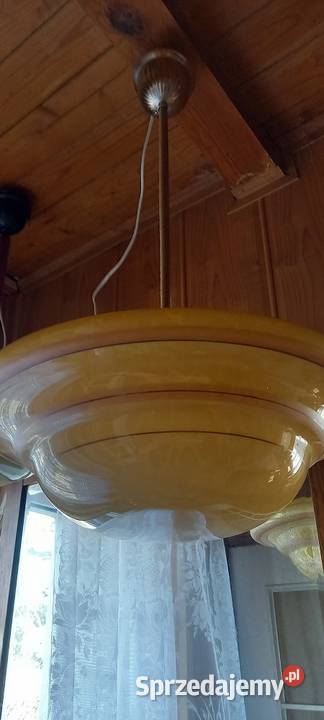 Wisząca lampa Art Deco Ładny duży klosz ampla Antyki łódzkie Skierniewice