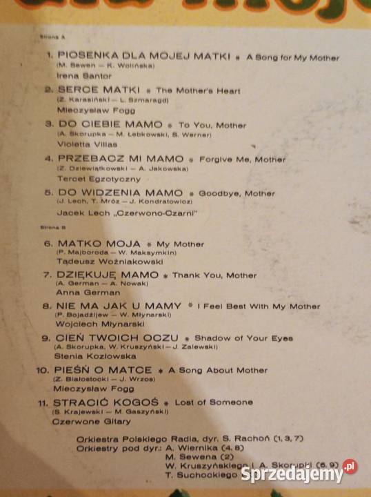1992 Piosenki mojej matki Płyta gramofonowa świętokrzyskie
