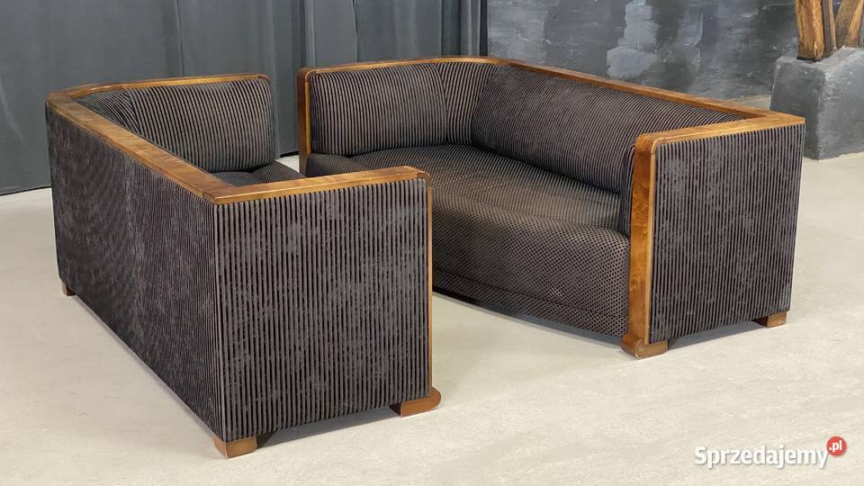 Designerskie sofy art deco 2 orzech czeczot Budno