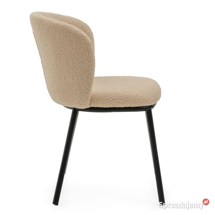 Krzesło Tapicerowane Bari Ciemnobeżowe Boucle 57cm Tarchały Małe sprzedam