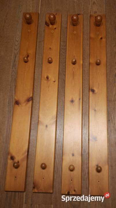 4 drewniane pionowe wieszaki drewno komplet warmińsko-mazurskie
