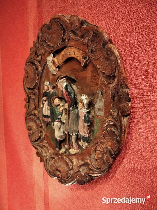 Płaskorzeźba obraz ręcznie zdobiony Francja Gniezno