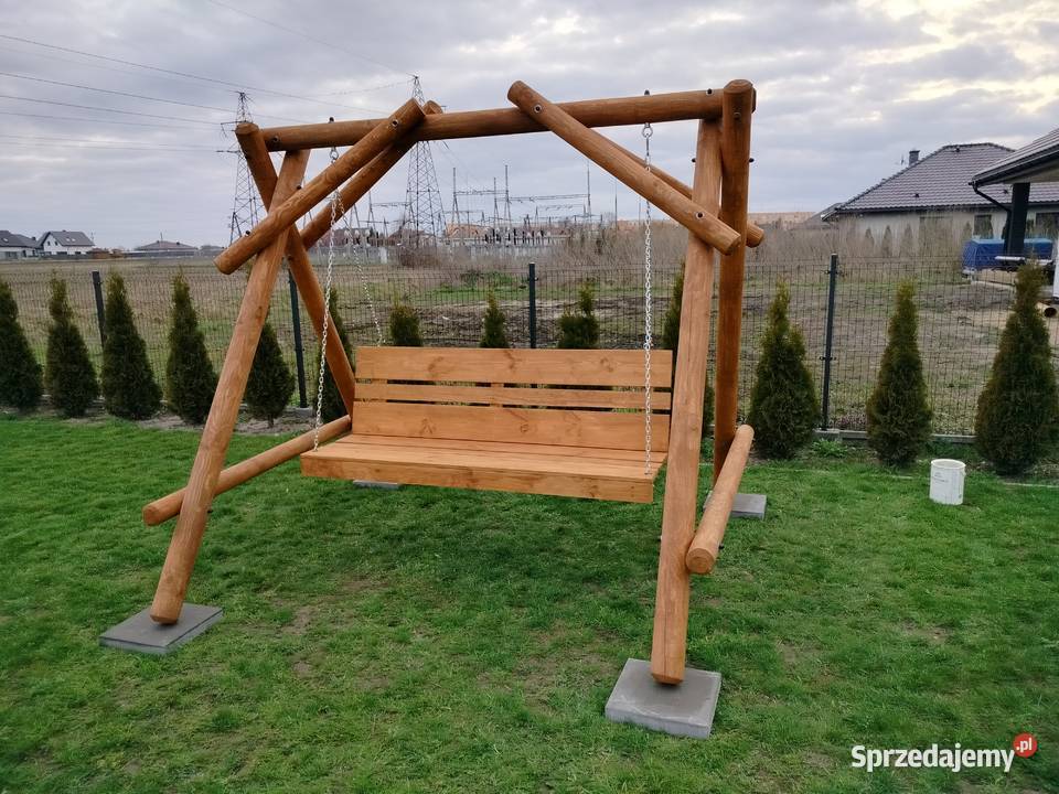 Huśtawka ogrodowa bujaczka ławka palisander Ciechanów