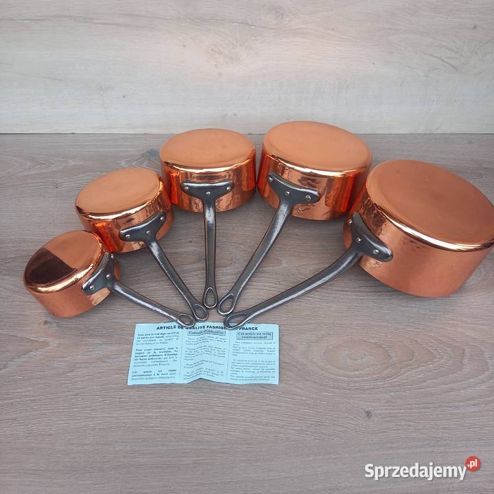 Miedziany garnek miedziane rondle 5 sygnowane
