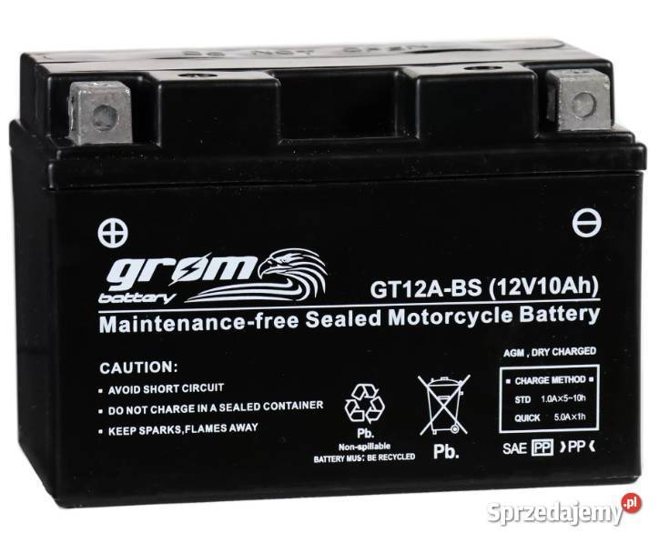 Akumulator MOTO GROM GT12ABS 12V 10Ah 180A Akumulatory motocyklowe