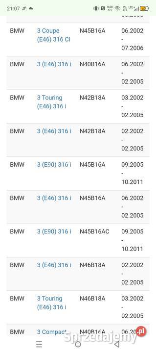 Alternator regenerowany BMW Układ elektryczny silnika podlaskie Zambrów