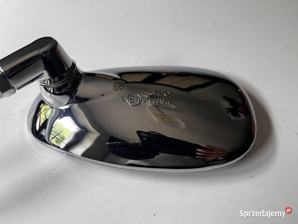 Motocyklowe lusterko uniwersalne długie chrom Łobżenica