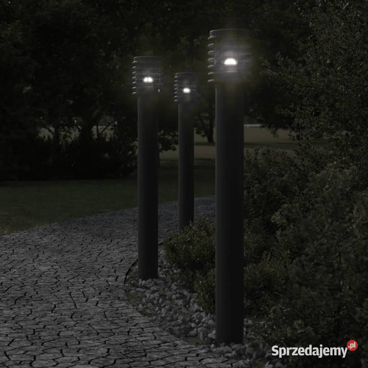 Lampy ogrodowe na słupku z gniazdkiem 3 czarne Warszawa