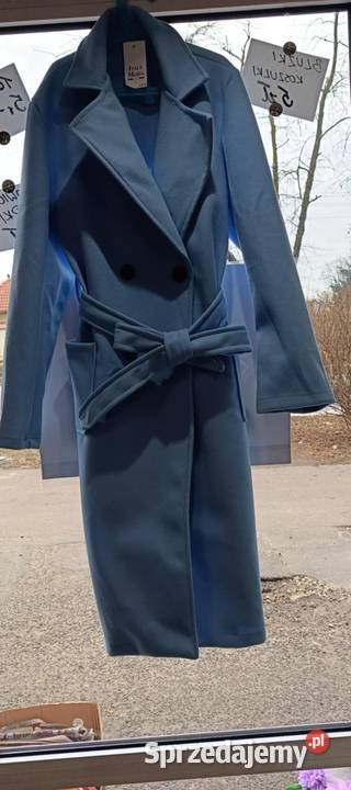Płaszcz damski niebieski