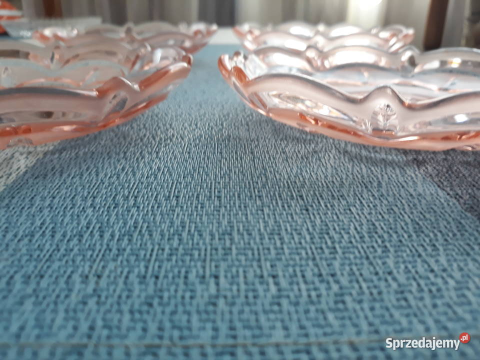 Talerzyki kryształowe szklane 4 kolor Aleksandrów Łódzki sprzedam