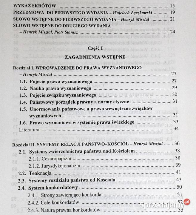 Prawo wyznaniowe Henryk Misztal Piotr Stanisz